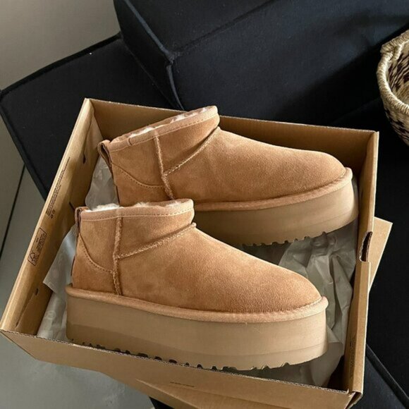 UGG Classic Ultra Mini Platform shearling boots | NET-A-PORTER UGG Australia Classic Ultra Mini Platform Boots